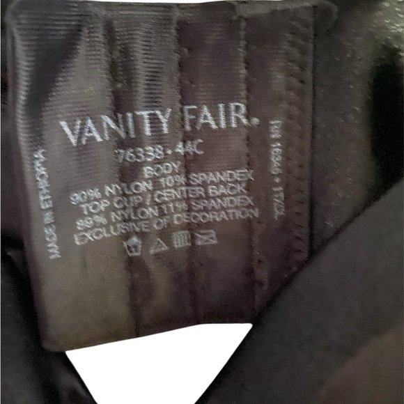 Vanity Fair Elegant Black Satin Bra - Picture 2 of 3